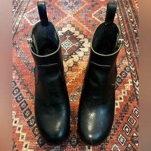 COPY - Swedish Hasbeens Zip It Emy Clog Bootie, black, size 38